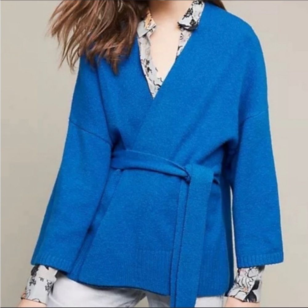 💕 Anthropologie 💕 Sleeping on Snow Alcott Kimono Sweater Cerulean Blue Size S